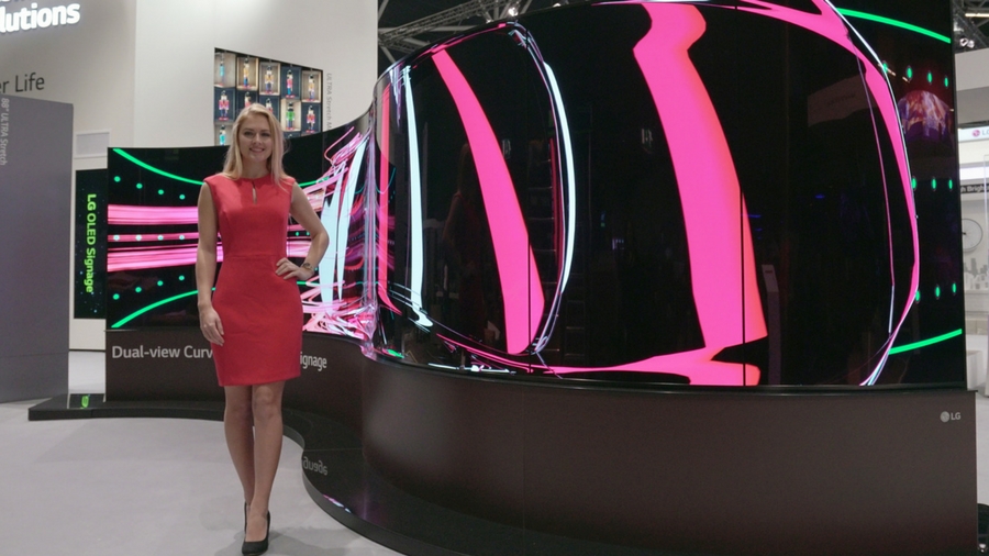 Flexible OLEDs are, for now, being sold as visual experiences to advertisers. © LG