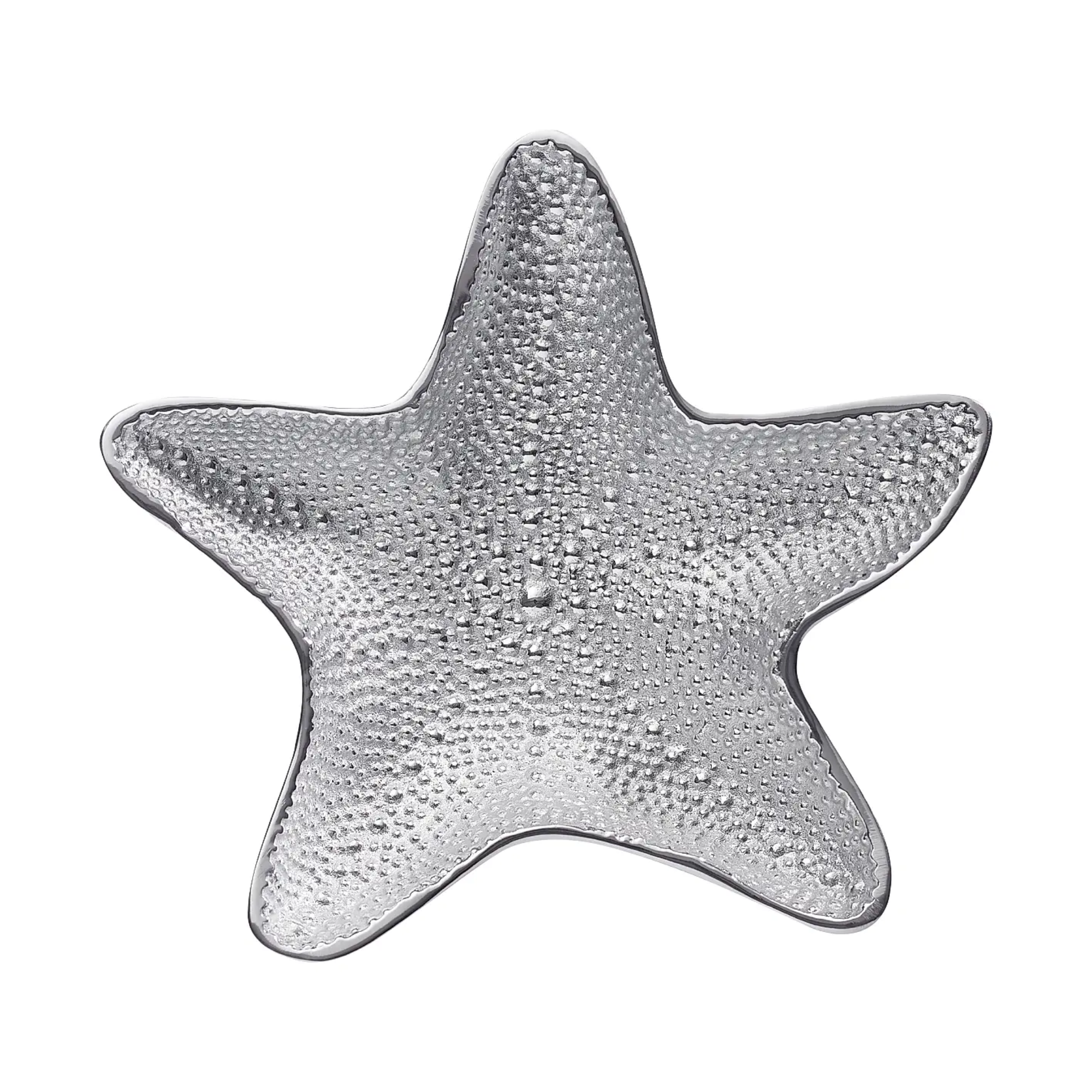 silver platter shaped like a starfish