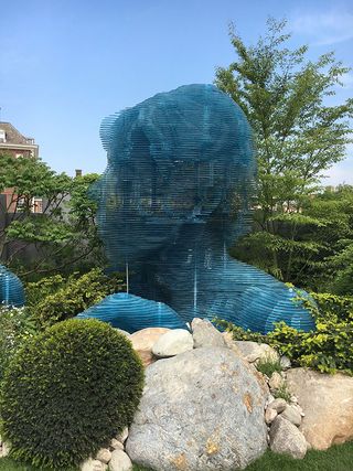 Blue glass head - - 2018 Chelsea Flower Show