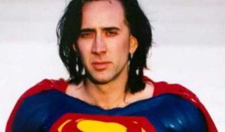 Superman Lives Nicholas Cage in a costume test