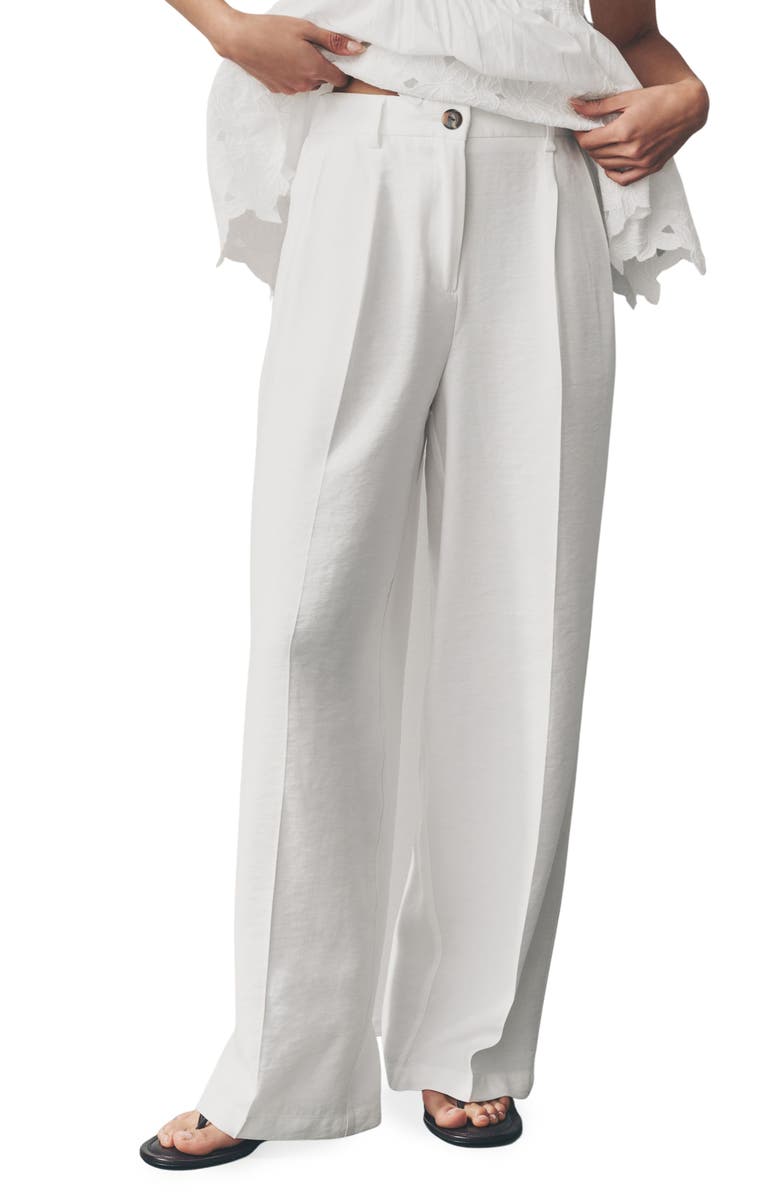 Elasticized Back Wide Leg Tailored Pants