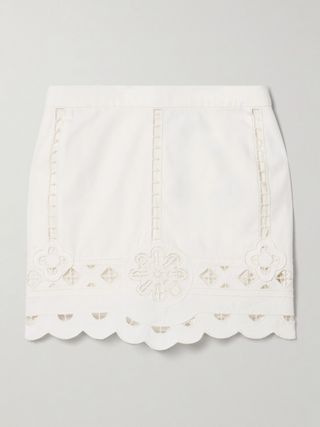 Palmira Scalloped Broderie Anglaise Cotton Mini Skirt