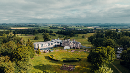 SCHLOSS Roxburghe aerial picture.