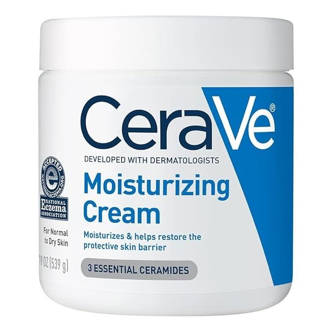 CeraVe, Cerave Moisturizing Cream, Body and Face Moisturizer for Dry Skin, Body Cream With Hyaluronic Acid and Ceramides, Daily Moisturizer, Oil-Free, Fragrance Free, Non-Comedogenic, 19 Ounce