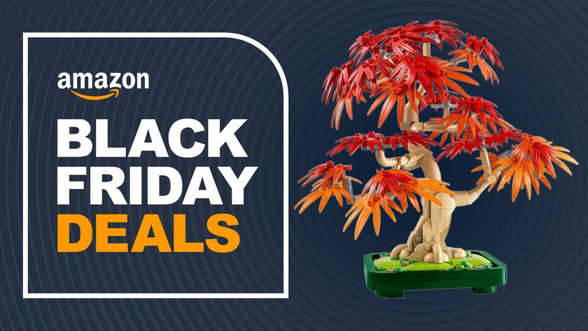 An image feature a Lego maple bonsai tree with the words 'Amazon Black Friday Deals' in the background.