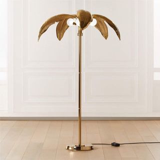 brass palm floor lamp