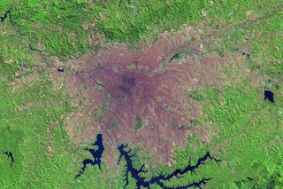 Acquired on Aug. 6, 1986, this image shows the Brazilian city of Sao Paulo as seen by the Landsat 5 satellite.