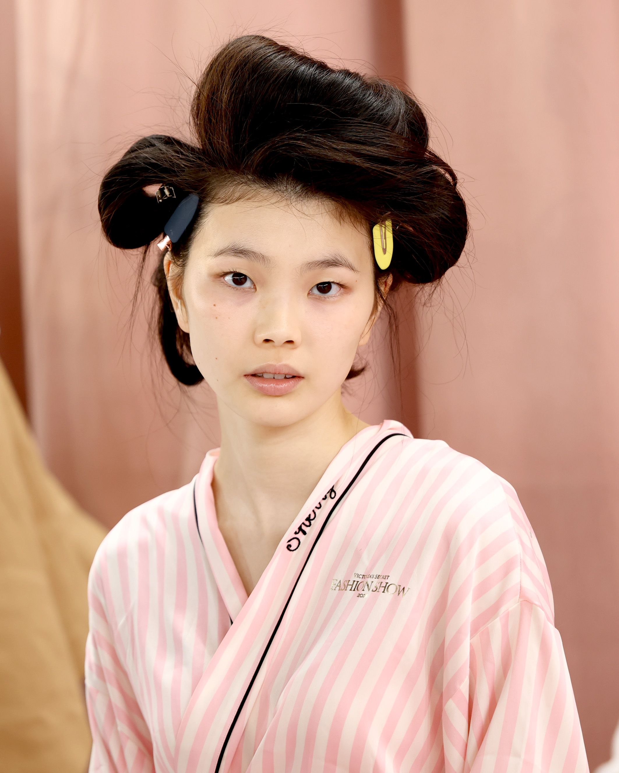 Yoon Young Bae prepares backstage at the Victoria&#039;s Secret Fashion Show 2025 on October 15, 2025 in New York City.