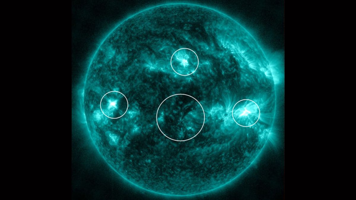 4 solar flares simultaneously erupt from the sun in rare ‘super’ explosion — and Earth could be hit by the fallout