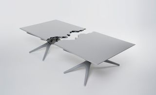 The ‘Fractured’ table, which is a rectangular table broken in the middle.