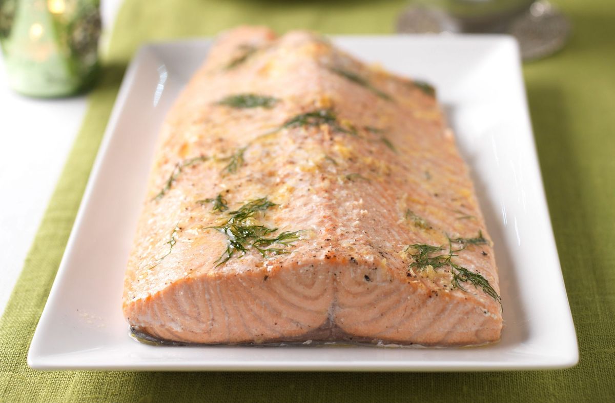 Roasted salmon with horseradish hollandaise British Recipes GoodtoKnow