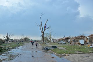debris from moore, okla., tornado on may 20, 2013.