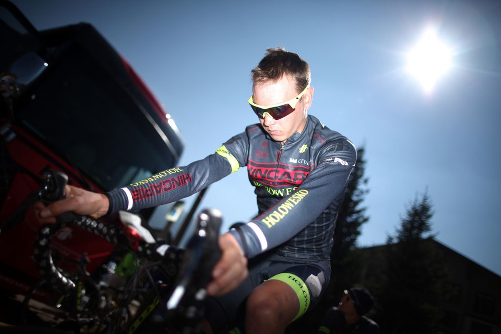 Dion Smith of Hincapie warms up