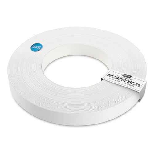 Woodpress&amp;reg; 22mm Matt White Melamine Pre-Glued Veneer Edging Tape &amp;ndash; 50m Trade Roll &amp;ndash; Iron-On Wood Application