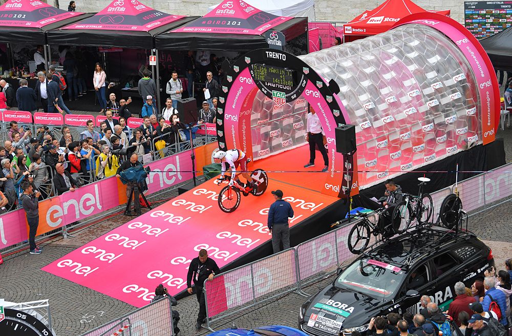 Start of stage 16 time trial in Trento at the Giro d'Italia