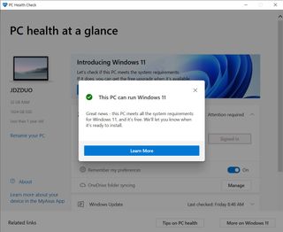 Microsoft health checker, Windows 11