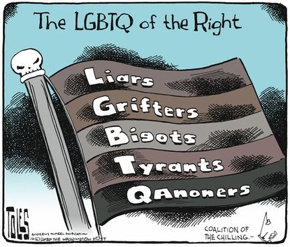 Political Cartoon U.S. Right wing LGBTQ