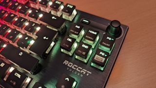 Roccat Vulcan TKL gaming keyboard close up on controls