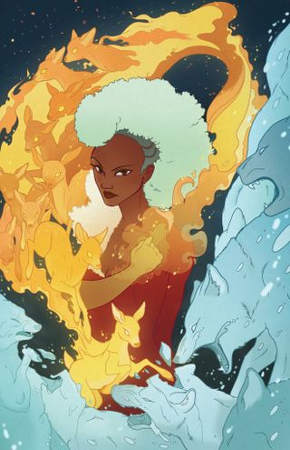 Diversity in art: fantasy illustration with flames