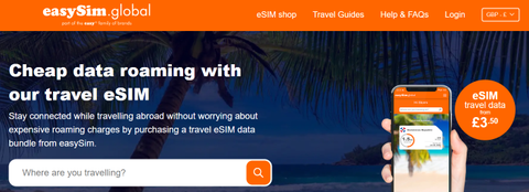 easySIM landing page