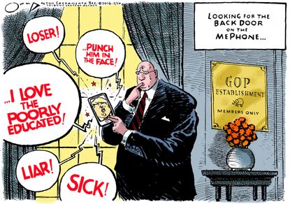 Political Cartoon U.S. Trump Backdoor 2016