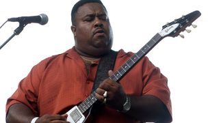 American Blues musician Larry McCray performs onstage during the Chicago Blues Festival, Chicago, Illinois, June 13, 2010