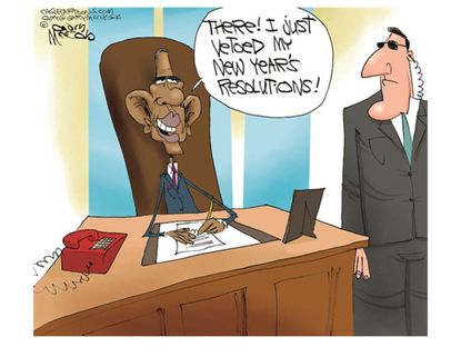 Obama cartoon U.S. veto Congress