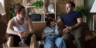 Lucas Hedges, Sunny Suljic and Jonah Hill on set of Mid90s