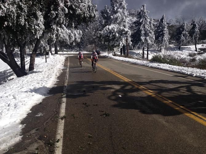 The Jelly Belly team found a little snow at the tream camp