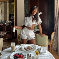 Emmanuelle Koffi with glowing skin and glossy hair