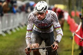 Mathieu van der Poel in action during the Hulst World Cup