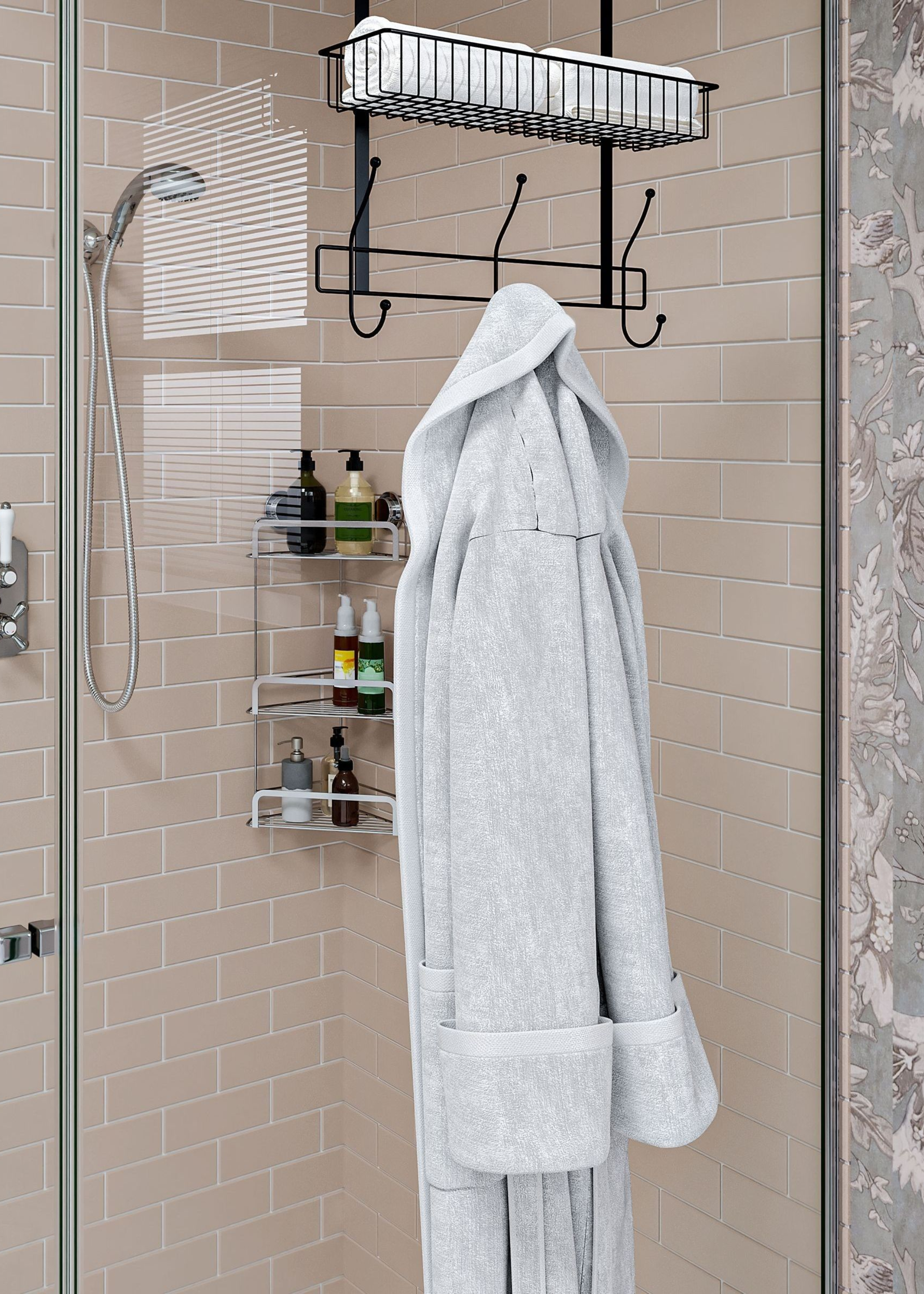 Croydex Black Hook Over Door Large Caddy