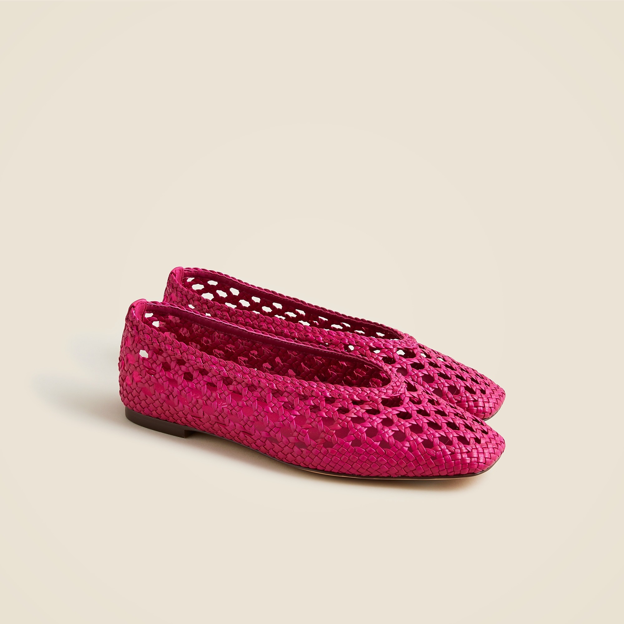 J.Crew, Quinn Handwoven Ballet Flats in Metallic Leather