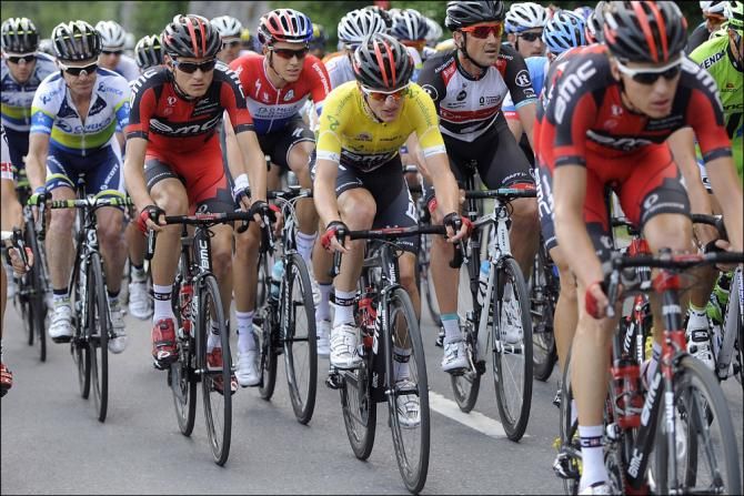 Mathias Frank (BMC) in the Tour de Suisse leader's jersey