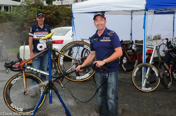 Michael Keough (Champion Systems) was kept busy today by three of his sons