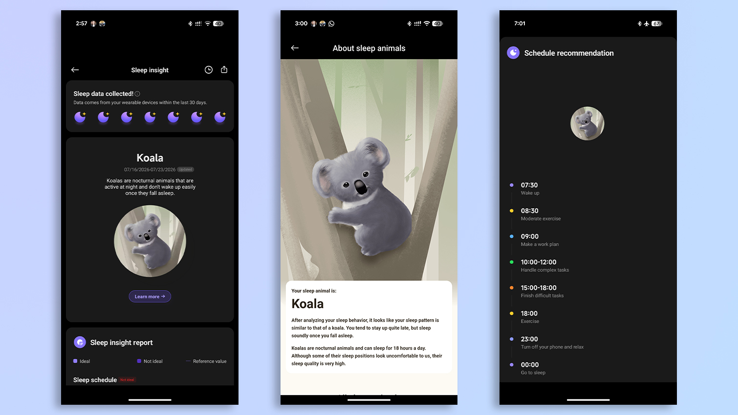 Screenshots of the Mi Fitness app on Android