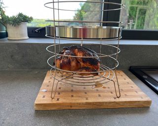chicken cooked in Char-Broil Big Easy smoke, roast and grill