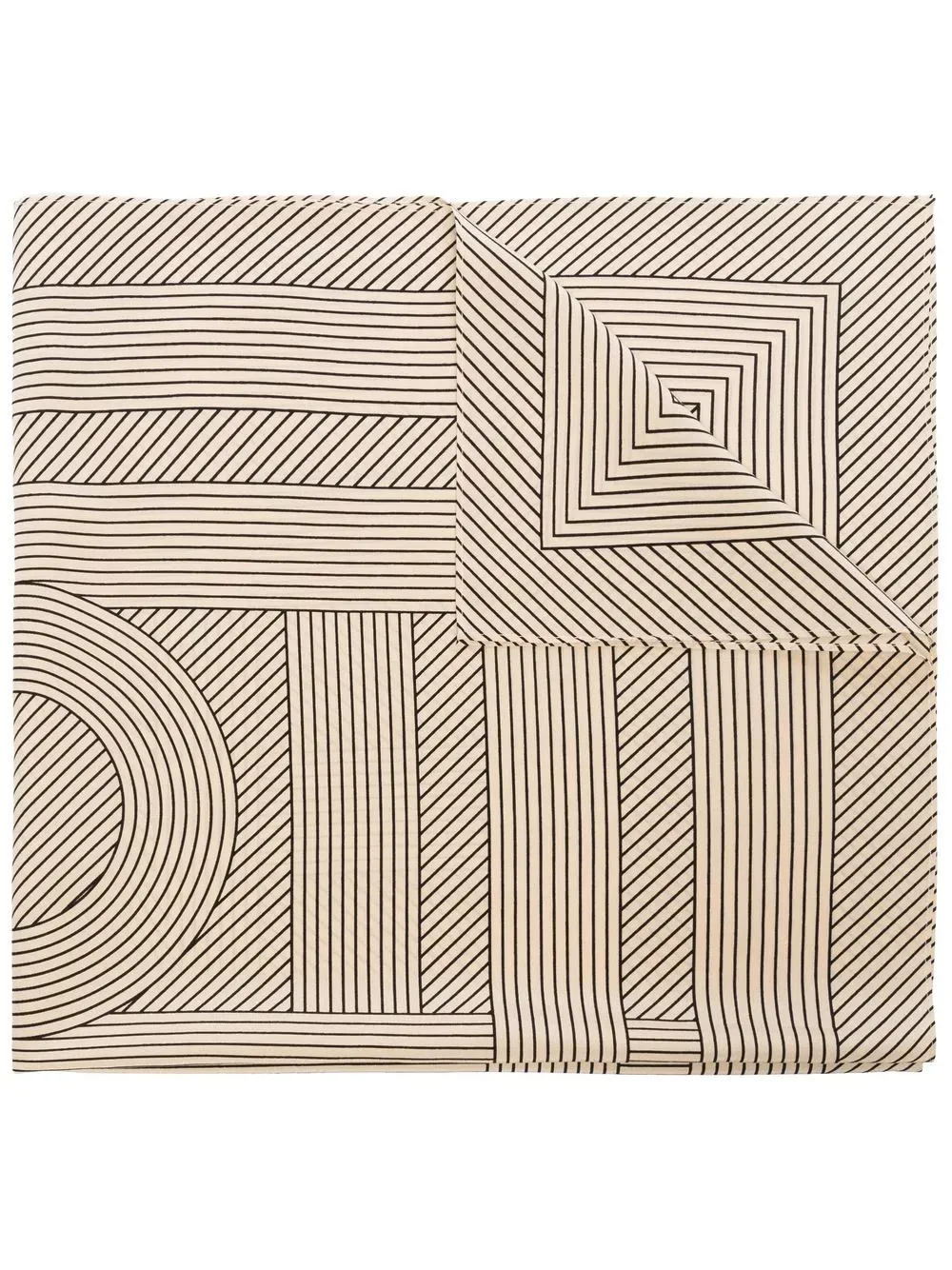 Striped Monogram Print Scarf | One Size