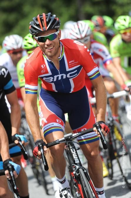 Thor Hushovd (BMC) looked to happy to be in Austria after missing a birth in the Tour de France squad