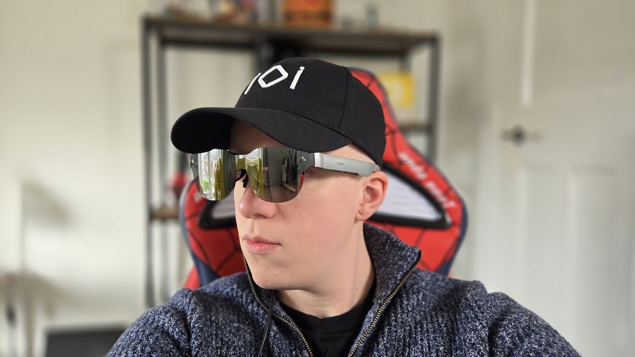 The RayNeo Air 3s being worn by Hamish