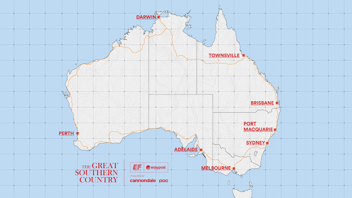 The map of Lachlan Morton's planned around Australia record attempt