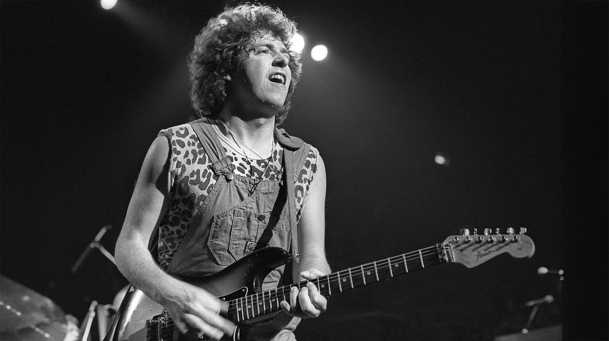 Steve Lukather performs with Toto in 1982