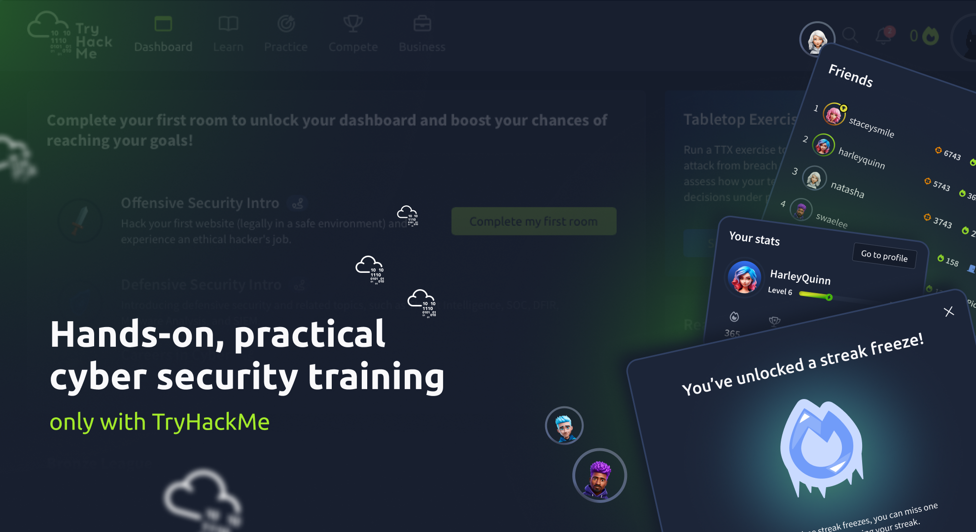 TryHackMe banner: hands-on, practical cyber security training