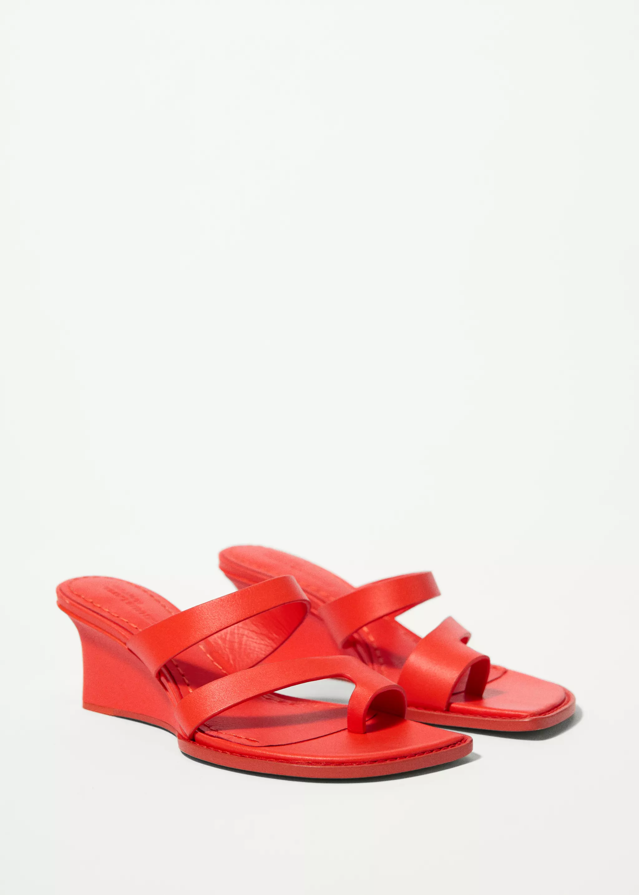 Wedge Leather Sandals - Women | Mango Greece