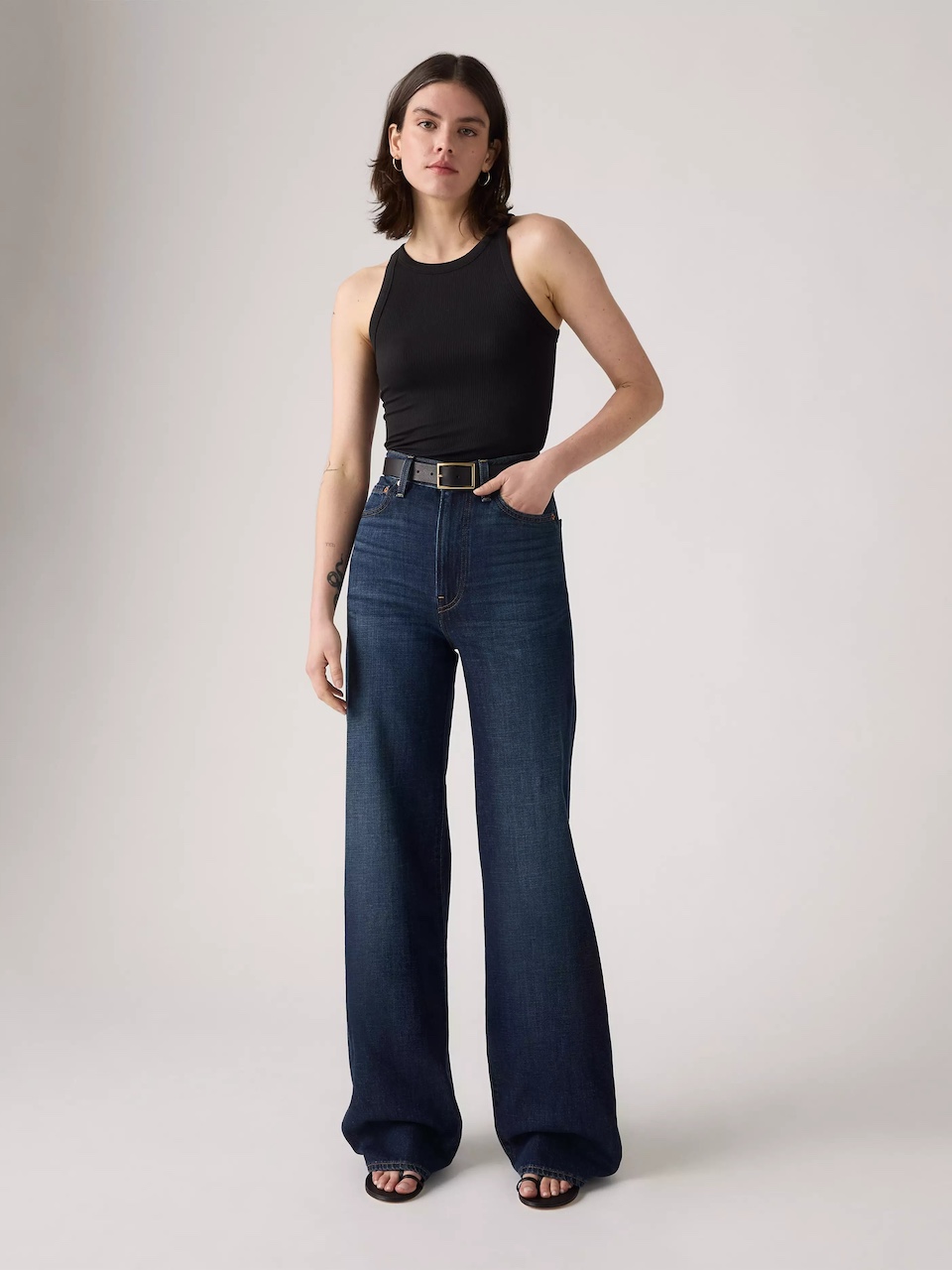 Levi&#039;s, Ribcage Wide-Leg Linen+ Denim Jeans
