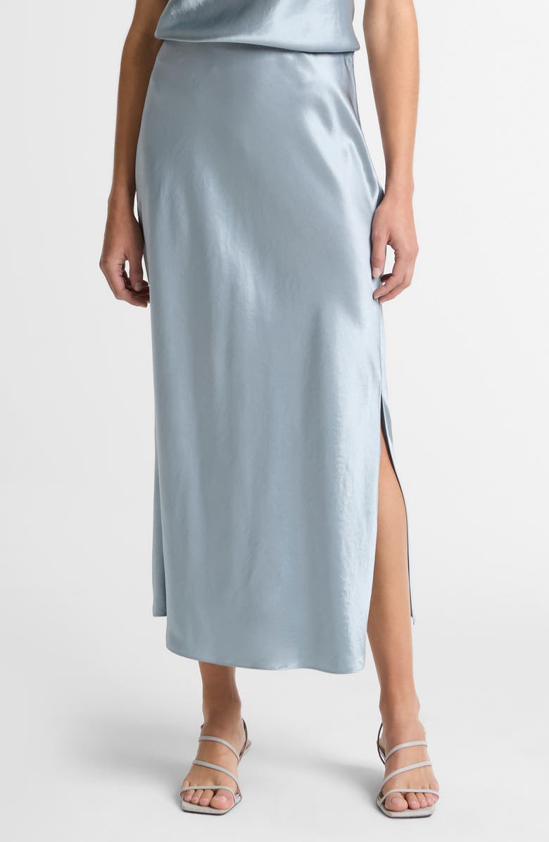 Side Slit Matte Satin Slip Skirt