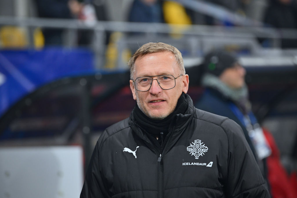 Þorsteinn Halldórsson on the sideline