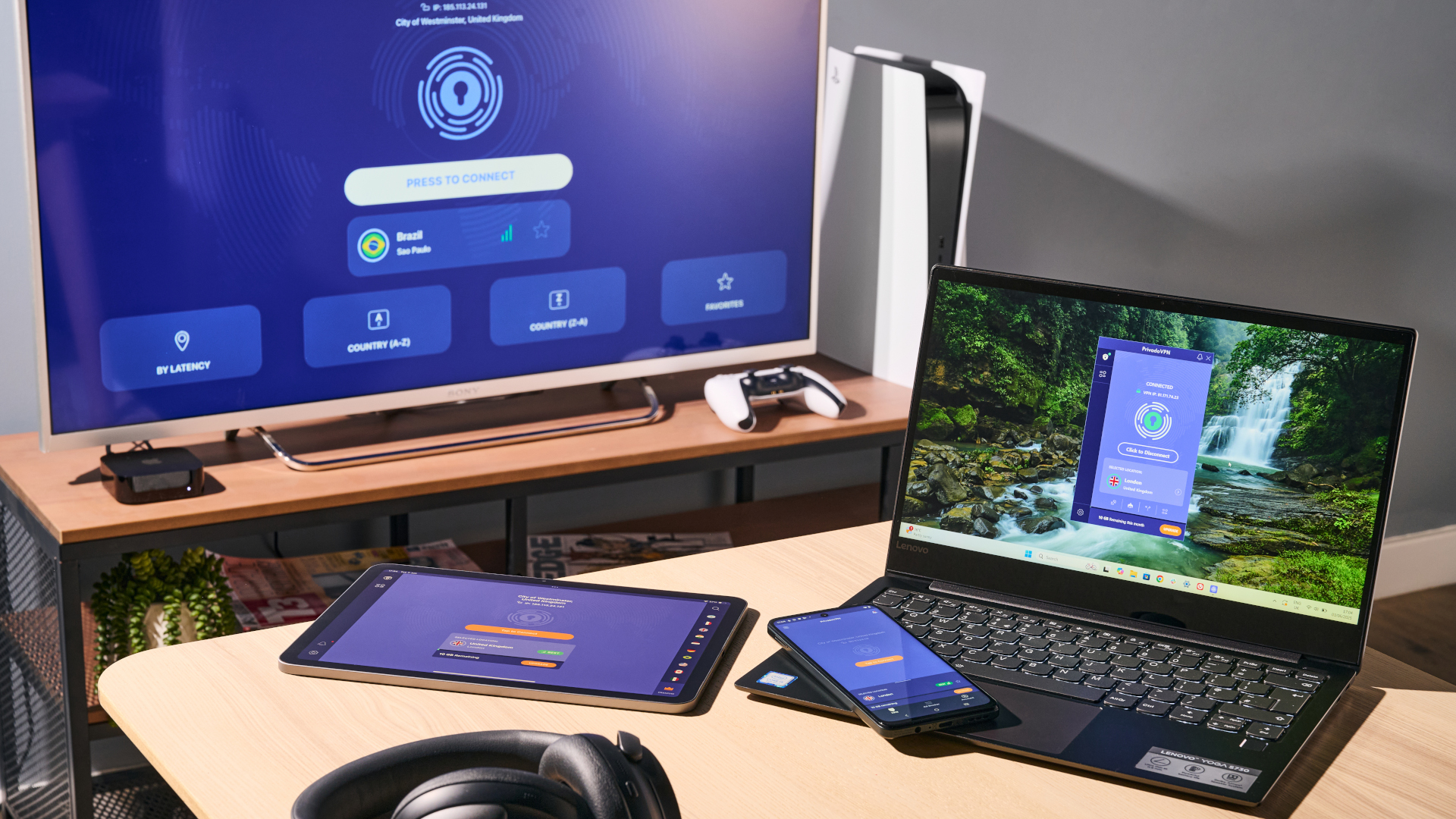 PrivadoVPN Free apps on multiple devices