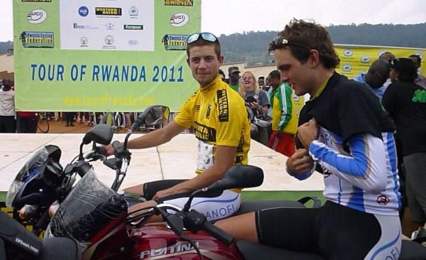 Overall winner Kiel Reijnen and his Team Type 1-Sanofi teammate Joey Rosskopf.