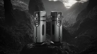 Focal Diva Alta Utopia wired speaker system on black mountains